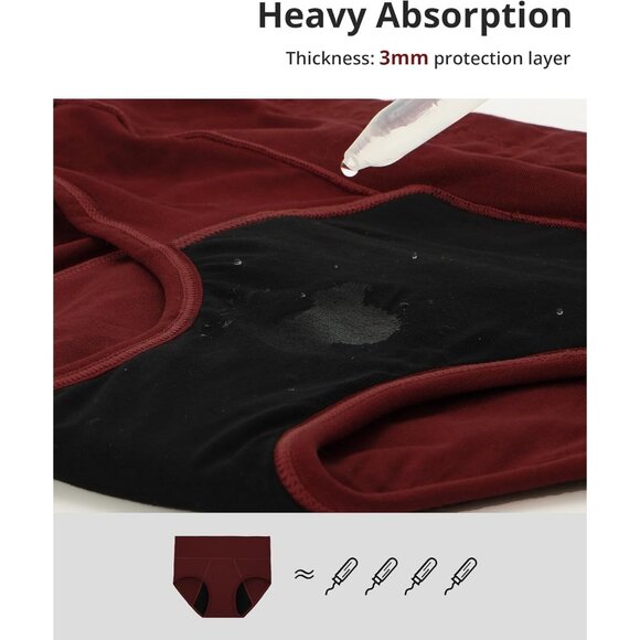 ⚡Women’s Period Panties High Waist Leakproof Underwear Heavy Flow Absorption 5 - Picture 4 of 6